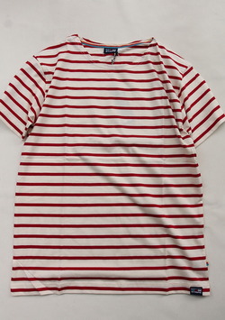 BRETON STRIPE ”A60 Unisex T Shirt NATURAL BORDEAUX” 230220