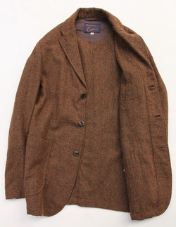 CANDIDUM Tweed 3 Button Sports Jacket BROWN