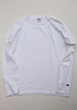 Champion T1011 Raglan Long Sleave Tee WHITE