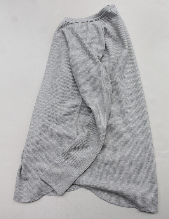 JE MORGAN ”Waffle Round Raglan Tee MOKU GREY” (4)