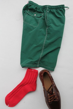 SMALL STONE Socks Cotton Big Rib Socks Ankle RED
