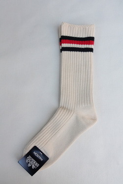 HALISON Organic Cotton IVY Crew Socks NAVY X RED (2)