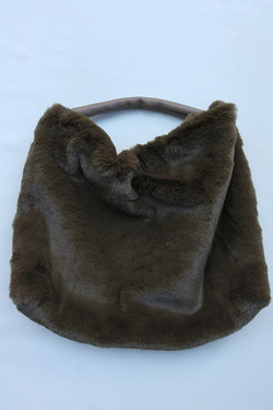 Vincent Pradier ”Faux Fur Single Tote OLIVE”
