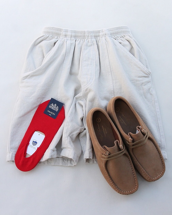 HALISON ”AMERICAN Sea Island Cotton Boat Socks RED”