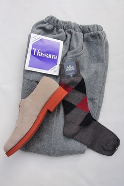 HALISON ”Dralon Argyle Socks 5 Diamond GRAY” (3)