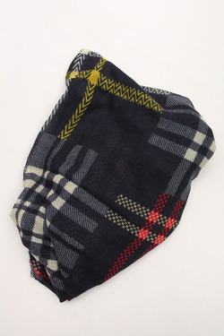 Glen Prince 3 Plaid Wool Stole NAVY (3)