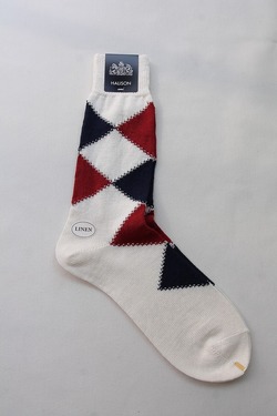 HALISON ”Linen Intersia Argyle 6 Diamond WHITE” (3)