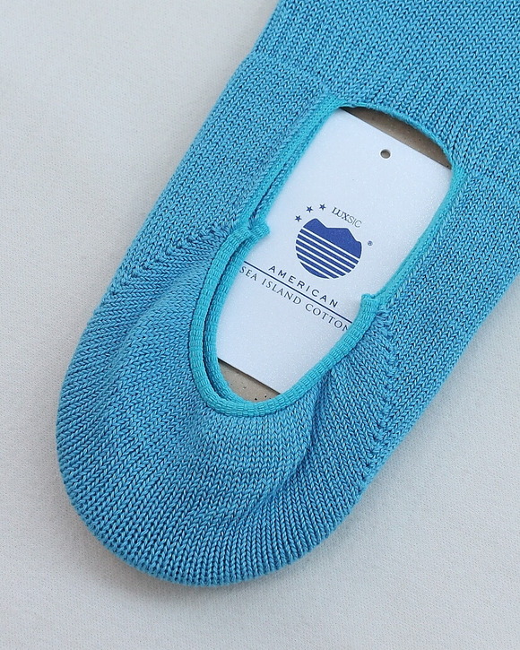 HALISON ”AMERICAN Sea Island Cotton Boat Socks TURQUOISE” (2)