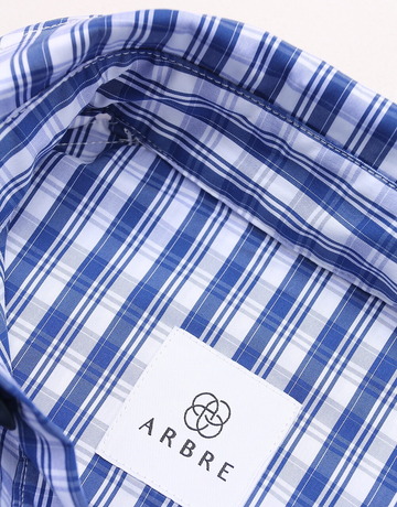 ARBRE ”Stretch Poplin PO Shirt BLUE WHITE”240328 (6)