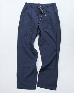 GYMMASTER ” UL Seersucker Tuck Pants NAVY” 260513 (2)