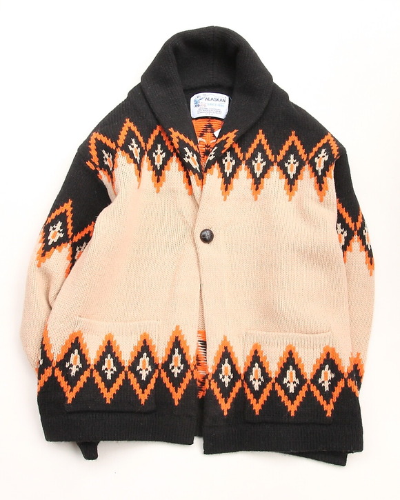 THE ALASCAN ”DF Shawl Collar Cardigan BLACK ORANGE”250926