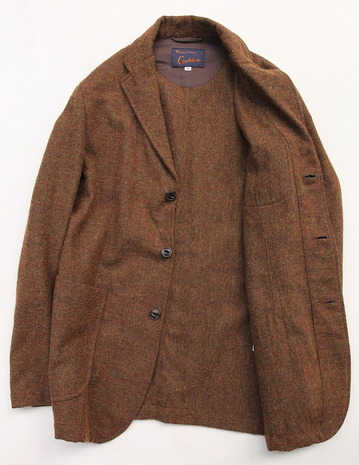 CANDIDUM Tweed 3 Button Sports Jacket BROWN