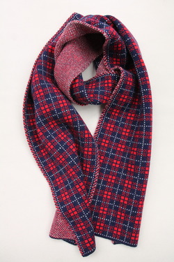 GILBERT WILSON 3 Col Scarf Check with Birdseye Backing