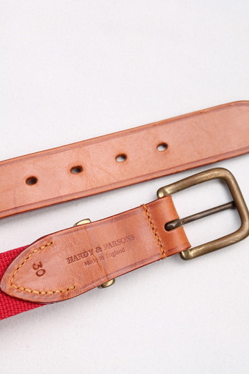 HARDY & PARSONS Ribon Belt Canvas & Leather RED (4)