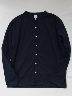 Quotidien Cotton Pique Crew Neck Cardigan NAVY