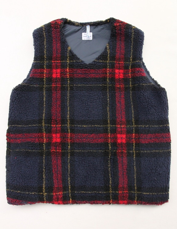 NOUN Vest Check RED X NAVY