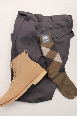 HALISON ”Dralon Argyle Socks 5 Diamond OLIVE”