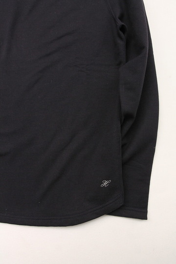 Harriss Cotton Bind Boat Neck SW Shirt NAVY (3)