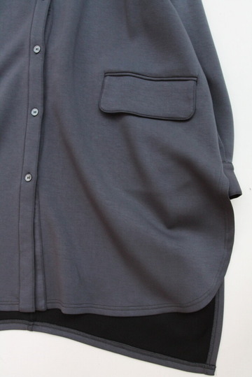 LE BON ”Band Collar Bonding Dress CHARCOAL” (4)