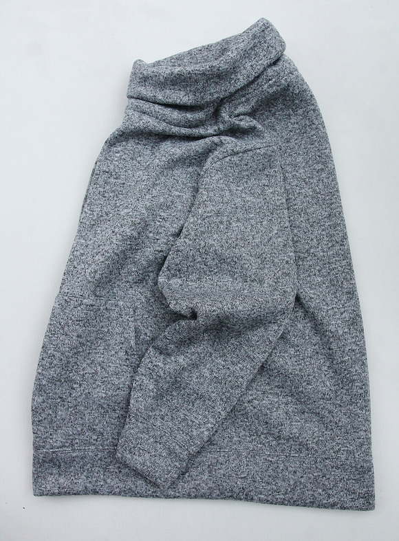 JE MORGAN ”Knit Fleece Turtle Neck PO MOKU GRAY” (5)