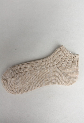 SMALL STONE Socks Cotton Linen Crew Socks NATURAL (3)