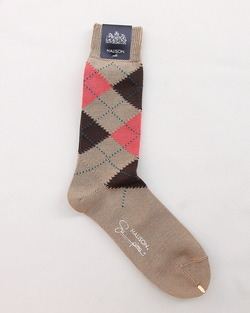 HALISON ”Supima Cotton Srgyle Socks 5D DARK BEIGE”