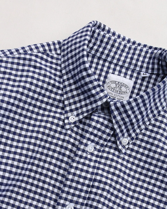 BAGGY ”Gingham Oxford BD NAVY”250415 (2)