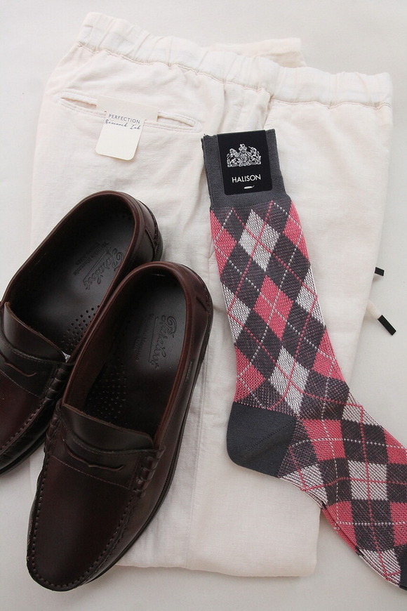 HALISON ”Prep Argyle Socks CHARCOAL