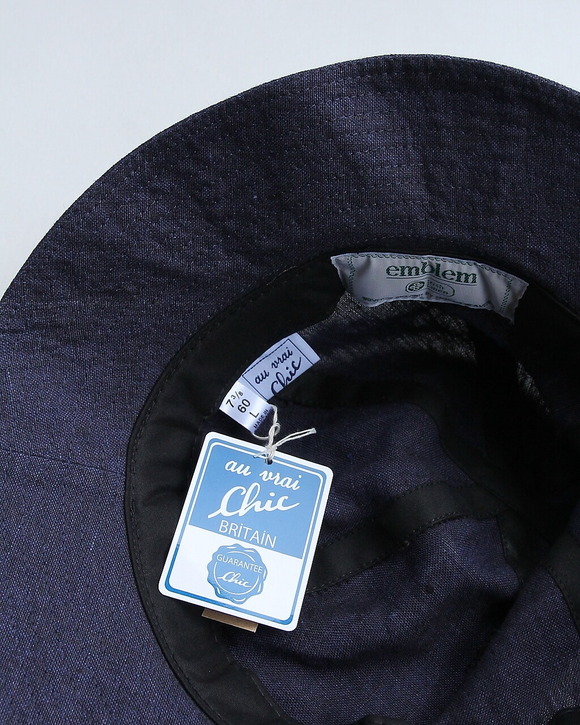 Au Chic Vrai BRITAIN ”Dome Hat Linen INDIGO”  260326 (3)