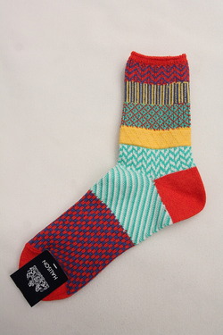HALISON ”Multi Jacquard Short Socks ORANGE Mix” (2)