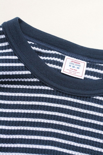 JE MORGAN ”THERMAL LS Crew STRIPE NAVY” (2)