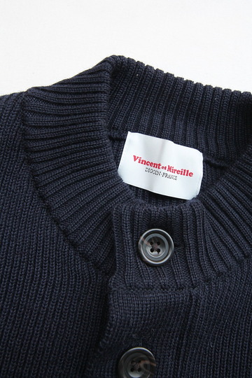 Vincent et Mireille Crew Neck Cardigan 8GG Aze NAVY (3)