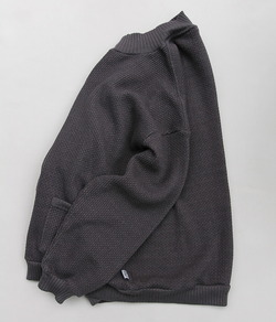 GYMMASTER ”LG Pique Cardigan CHARCOAL”231127 2