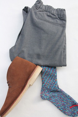 HALISON Marble Slab Rib Socks BLUE