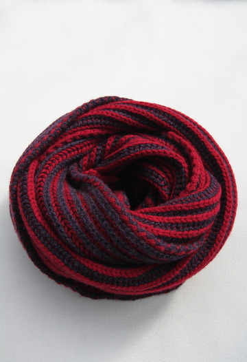 Robert Sim Rib Knit RED X GRAY NAVY