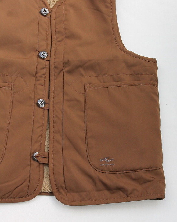 ARMY TWILL ”Pe Weather Reversible Vest BROWN”250919 (3)