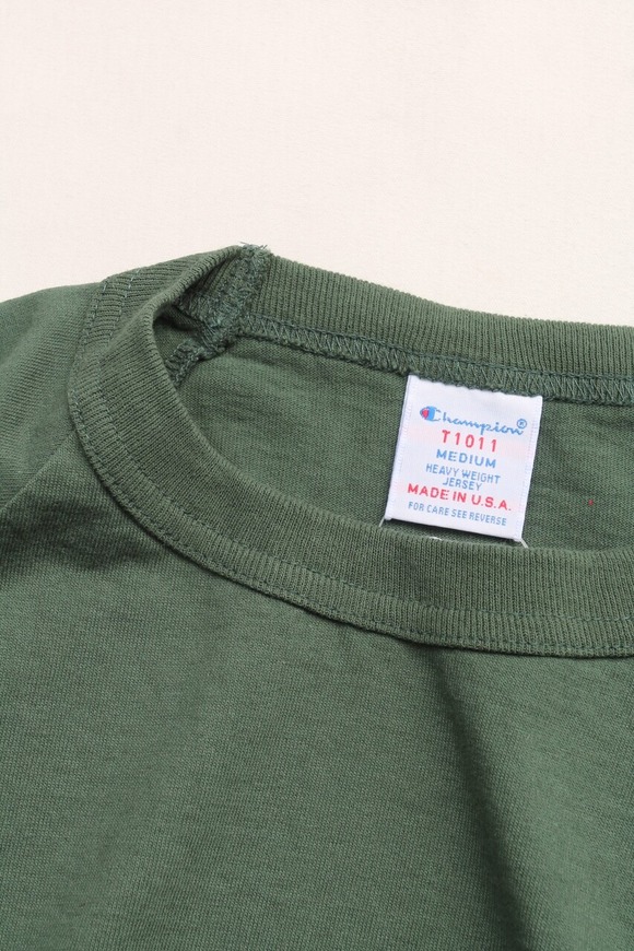 CHAMPION ”T1011 Raglan Long Sleeve Tee MOSS GREEN”231003