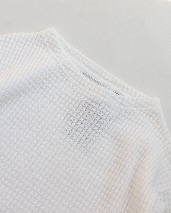 GYMMASTER ”12 Oz HV Waffle Guernsey Neck WHITE”251001 (3)