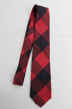 CANDIDUM Big Check Tie RED X BLACK (2)