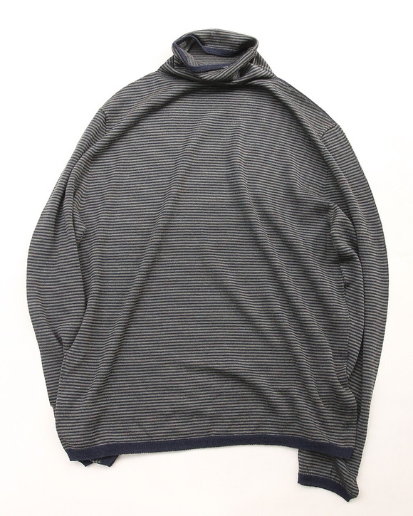 Arbre ”16G TENJ H Neck Knit KHAKI NAVY”250910