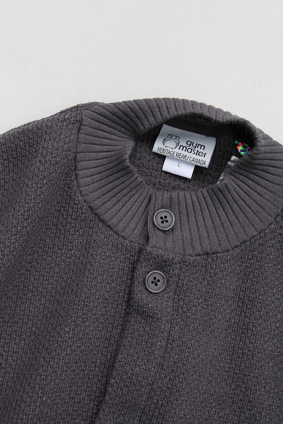 GYMMASTER ”LG Pique Cardigan CHARCOAL”231127