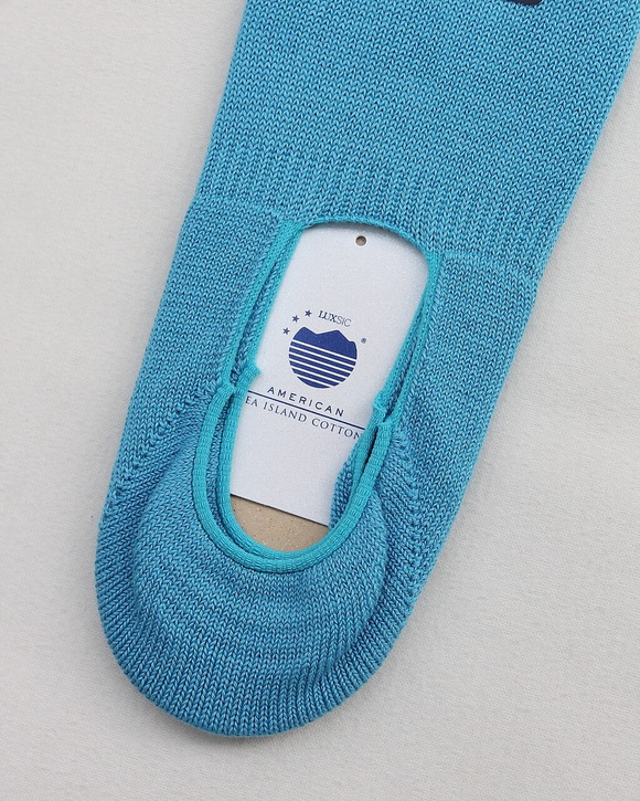 HALISON ”AMERICAN Sea Island Cotton Boat Socks TURQUOISE” (3)