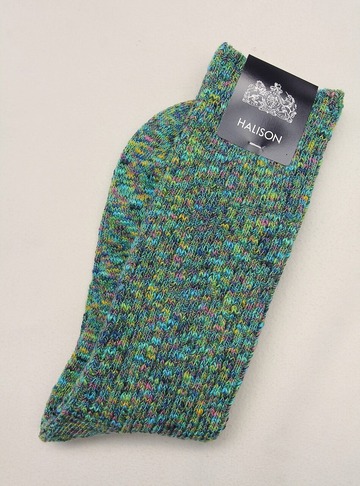 HALISON ”Slub Rib Sandals Socks GREEN” (2)