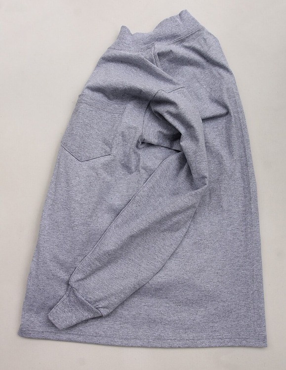 LIFEWEAR ”Mock LS Pkt Basic OX GRAY”230902 (4)