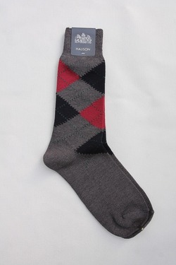 HALISON ”Dralon Argyle Socks 5 Diamond GRAY” (2)