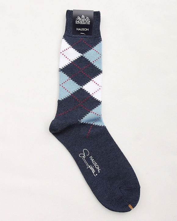 HALISON ”Supima Cotton Srgyle Socks 5D DENIM”