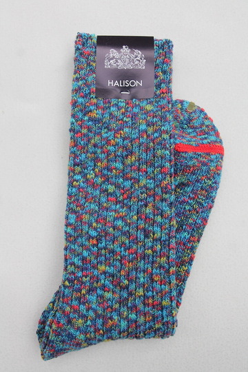 HALISON Marble Slab Rib Socks BLUE (2)
