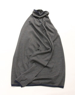 Arbre ”16G TENJ H Neck Knit KHAKI NAVY”250910 (4)