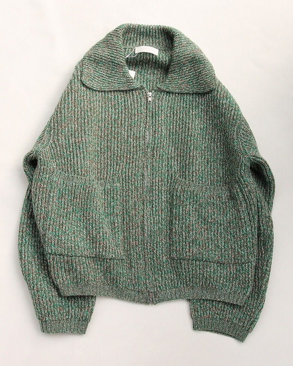 Soglia ”RIPRAY Melange Knit Jacket GREEN Mix”251024