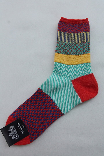 HALISON ”Multi Jacquard Short Socks ORANGE Mix” (2)